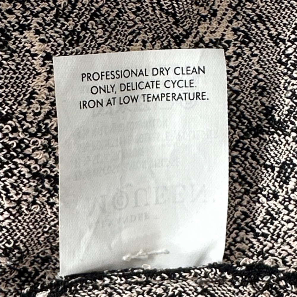 Alexander McQueen Sleeveless Blush Black Motif Jacquard Knit Dress Size L - Picture 12 of 16